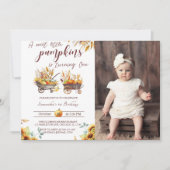 Pumpkin ersten Geburtstag ein süßer kleiner Pumpki Einladung (Vorderseite)