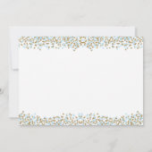 Pumpkin ersten Geburtstag Einladung Blau und Gold (Rückseite)