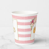 Pumpkin Erster Geburtstag Papier Cup - Blumenrosa Pappbecher (Rechts)
