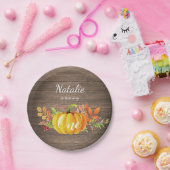 Pumpkin Erster Geburtstag Rustikaler Herbst Herbst Pappteller (Party)