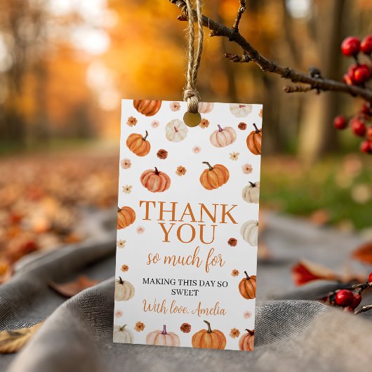 Pumpkin Erster Geburtstag Vielen Dank Tag Geschenkanhänger