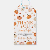 Pumpkin Erster Geburtstag Vielen Dank Tag Geschenkanhänger (Vorderseite)