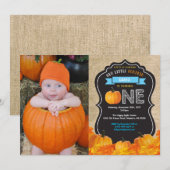 Pumpkin Erstgeburt Einladung Orange Burlap (Vorne/Hinten)
