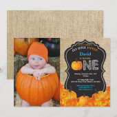 Pumpkin Erstgeburt Einladung Orange Burlap (Vorne/Hinten)