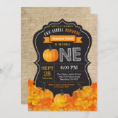 Pumpkin Erstgeburt Einladung Orange Burlap (Vorne/Hinten)