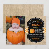 Pumpkin Erstgeburt Einladung Orange Burlap (Vorne/Hinten)