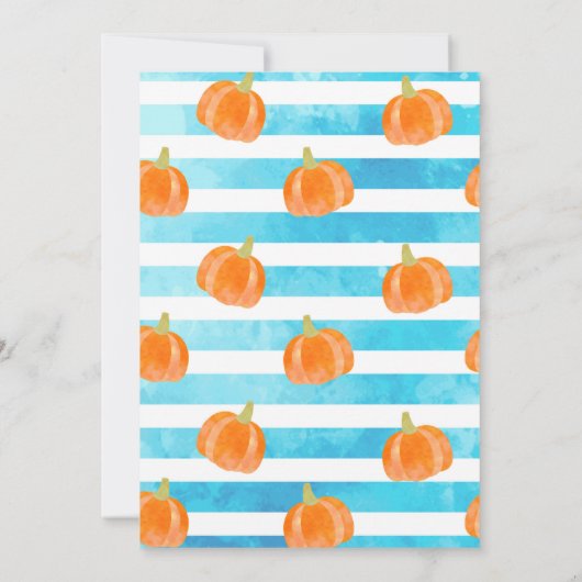 Pumpkin Erstgeburtstag Einladungen für Junge 1. (Rückseite)