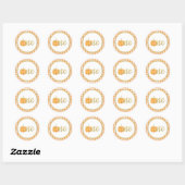 Pumpkin Erstgeburtstag Sticker - Orange Kariert (Blatt)