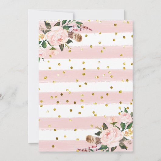 Pumpkin Es ist eine Mädchen-Baby-Dusche Rosa Einla (Rückseite)