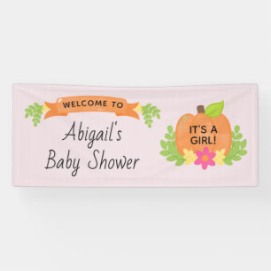 Pumpkin Es ist eine Mädchen-Babydusche Banner