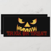 Pumpkin Face 2 Einladung (Vorne/Hinten)