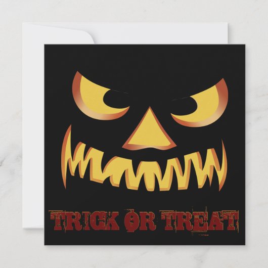 Pumpkin Face 2 Einladung (Vorderseite)