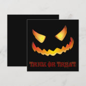 Pumpkin Face 2 für Halloween Einladung (Vorne/Hinten)
