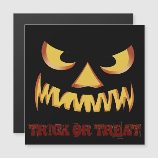 Pumpkin Face 2 Magnetkarte (Vorne/Hinten)