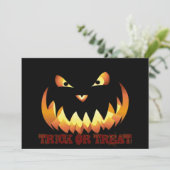 Pumpkin Face 4 für Halloween Einladung (Stehend Vorderseite)