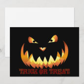 Pumpkin Face 4 für Halloween Einladung (Vorne/Hinten)
