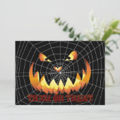 Pumpkin Face 4 für Halloween Einladung (Stehend Vorderseite)