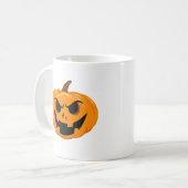 Pumpkin Face Beängstigend Halloween Kaffeetasse (Vorderseite Links)