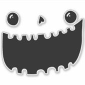 Pumpkin Face Carving Halloween Funny Smile Aufkleber (Vorderseite)