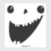 Pumpkin Face Carving Halloween Funny Smile Aufkleber (Blatt)