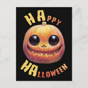 Pumpkin Face Frohe Halloween Postkarte