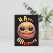 Pumpkin Face | Frohe Halloween Postkarte (Stehend Vorderseite)