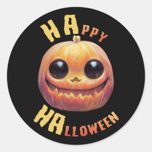 Pumpkin Face Frohe Halloween Runder Aufkleber