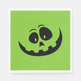 Pumpkin Face Green Halloween Serviette