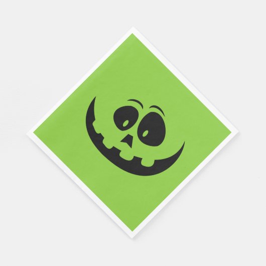 Pumpkin Face Green Halloween Serviette (Ecke)