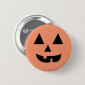 Pumpkin Face Halloween Button (Vorne & Hinten)