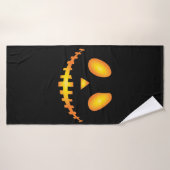 Pumpkin Face Halloween Jack O Lantern Spooky Badehandtuch (Badehandtuch)