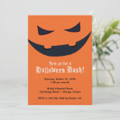 Pumpkin Face Halloween-Party Einladung (Stehend Vorderseite)