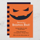 Pumpkin Face Halloween-Party Einladung (Vorne/Hinten)