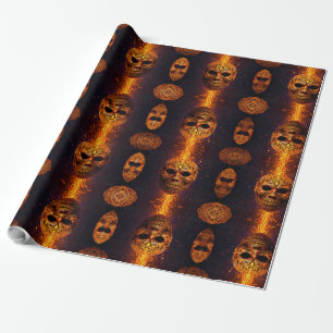 Pumpkin Face Horror Mask Geschenkpapier