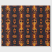 Pumpkin Face Horror Mask Geschenkpapier (Flach)
