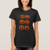 Pumpkin Face Lazy Halloween Kostüm Beängstigender T-Shirt (Vorderseite)