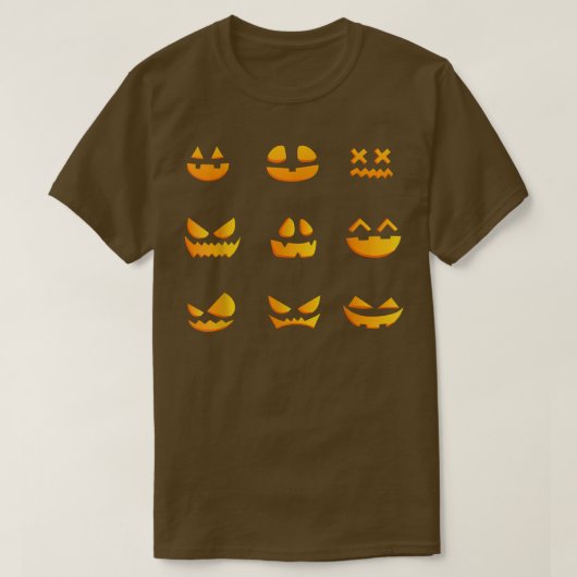 Pumpkin Face Lazy Halloween Kostüm Beängstigender T-Shirt (Design vorne)