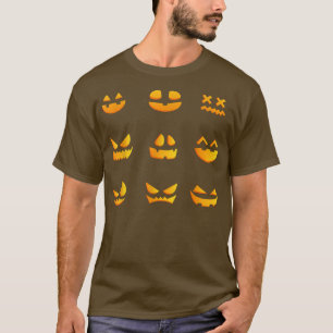 Pumpkin Face Lazy Halloween Kostüm Beängstigender T-Shirt