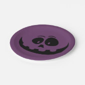 Pumpkin Face Lila Halloween Pappteller (Schrägansicht)