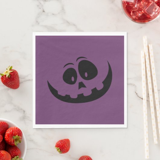Pumpkin Face Lila Halloween Serviette (Beispiel)