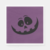 Pumpkin Face Lila Halloween Serviette (Vorderseite)