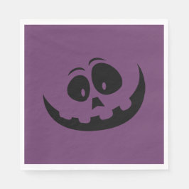Pumpkin Face Lila Halloween Serviette