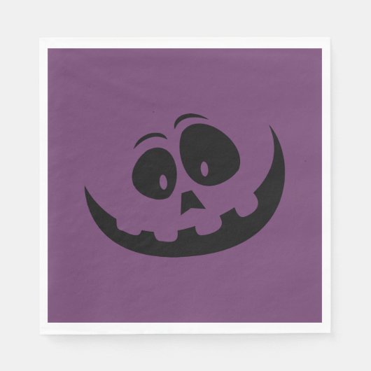 Pumpkin Face Lila Halloween Serviette (Vorderseite)