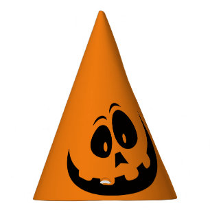 Pumpkin Face Orange Halloween Partyhütchen