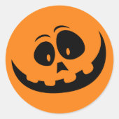 Pumpkin Face Orange Runder Aufkleber (Vorderseite)