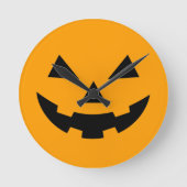 Pumpkin Face Wall Clock Runde Wanduhr (Vorderseite)