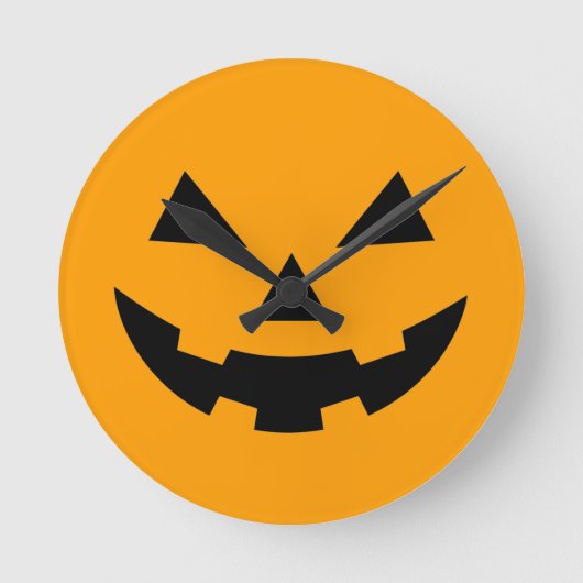 Pumpkin Face Wall Clock Runde Wanduhr (Vorderseite)