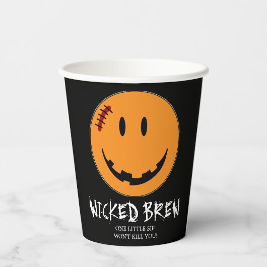 Pumpkin Face Wicked Brew ID224 Pappbecher (Rückseite)