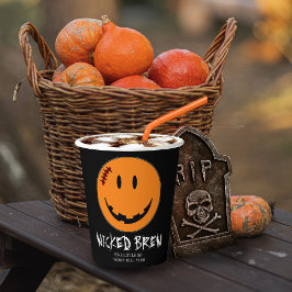 Pumpkin Face Wicked Brew ID224 Pappbecher