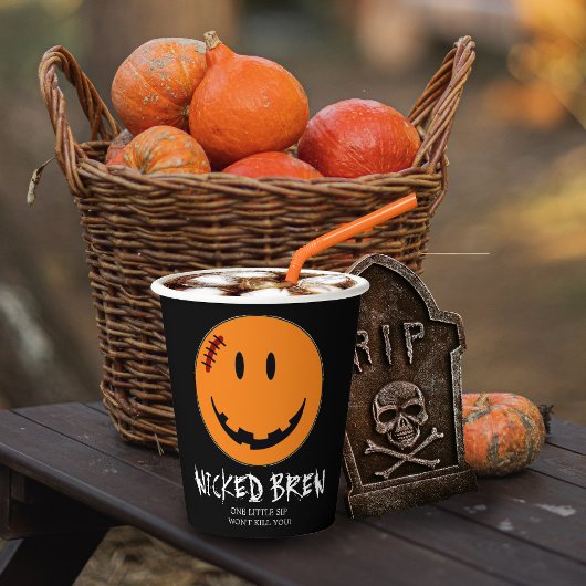 Pumpkin Face Wicked Brew ID224 Pappbecher